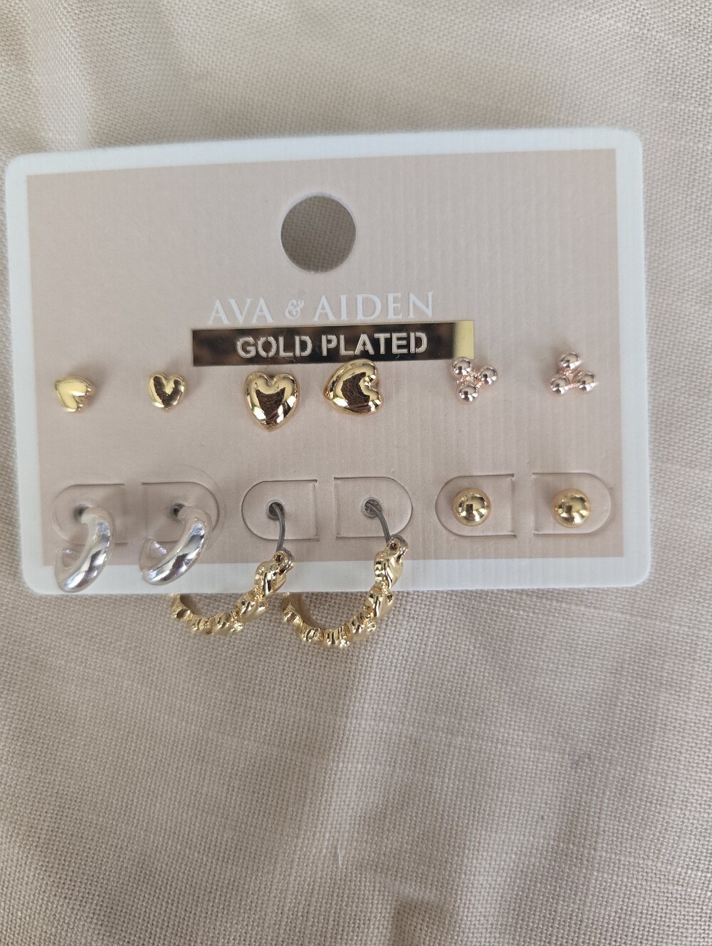 Ava & Aiden Gold and Silver Mixed Earring Set